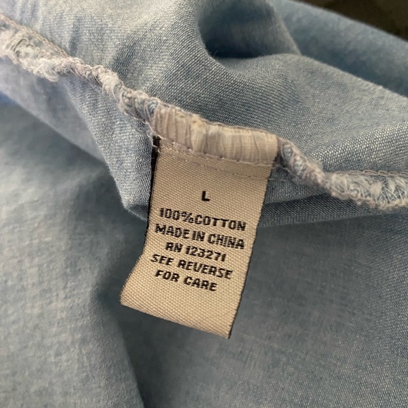 Chambray midi button front dress with pockets - Picture 4 of 5